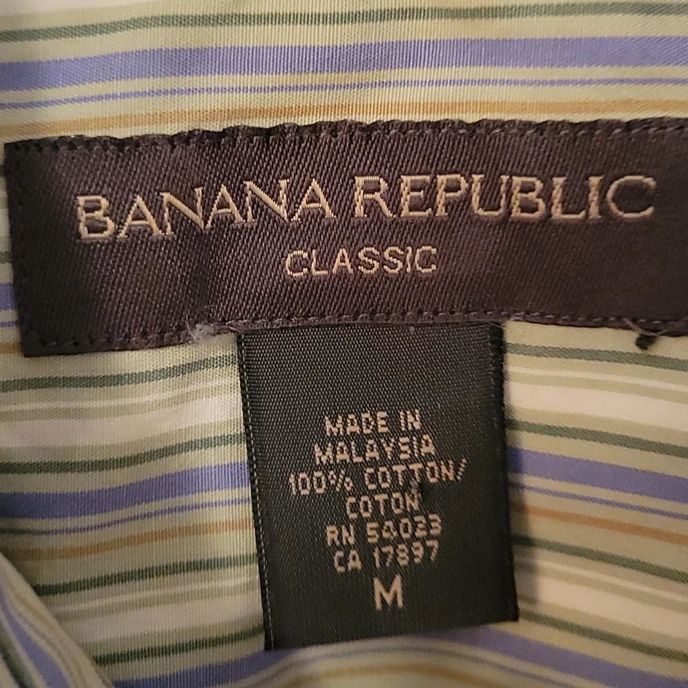 Banana Republic Striped Button Down Shirt, Size Medium